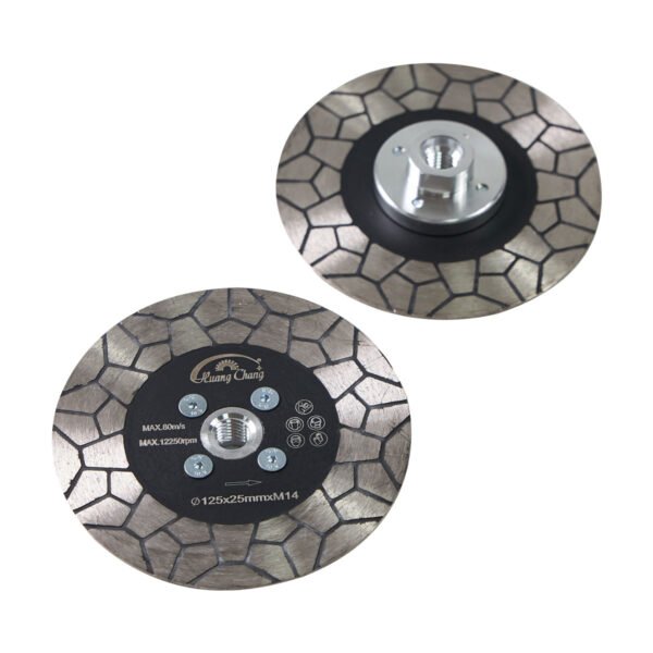 Disco de corte de malla de diamante de doble cara con brida